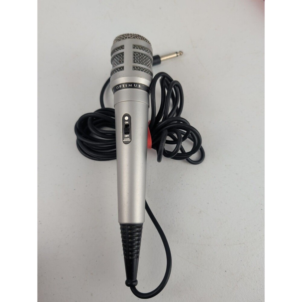 Optimus 33-3030 Silver Wired Omnidirectional Dynamic Microphone with Stand